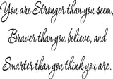 VWAQ You Are Stronger Inspirational Wall Decal Quote Vinyl Wall Art Decal - VWAQ Vinyl Wall Art Quotes and Prints